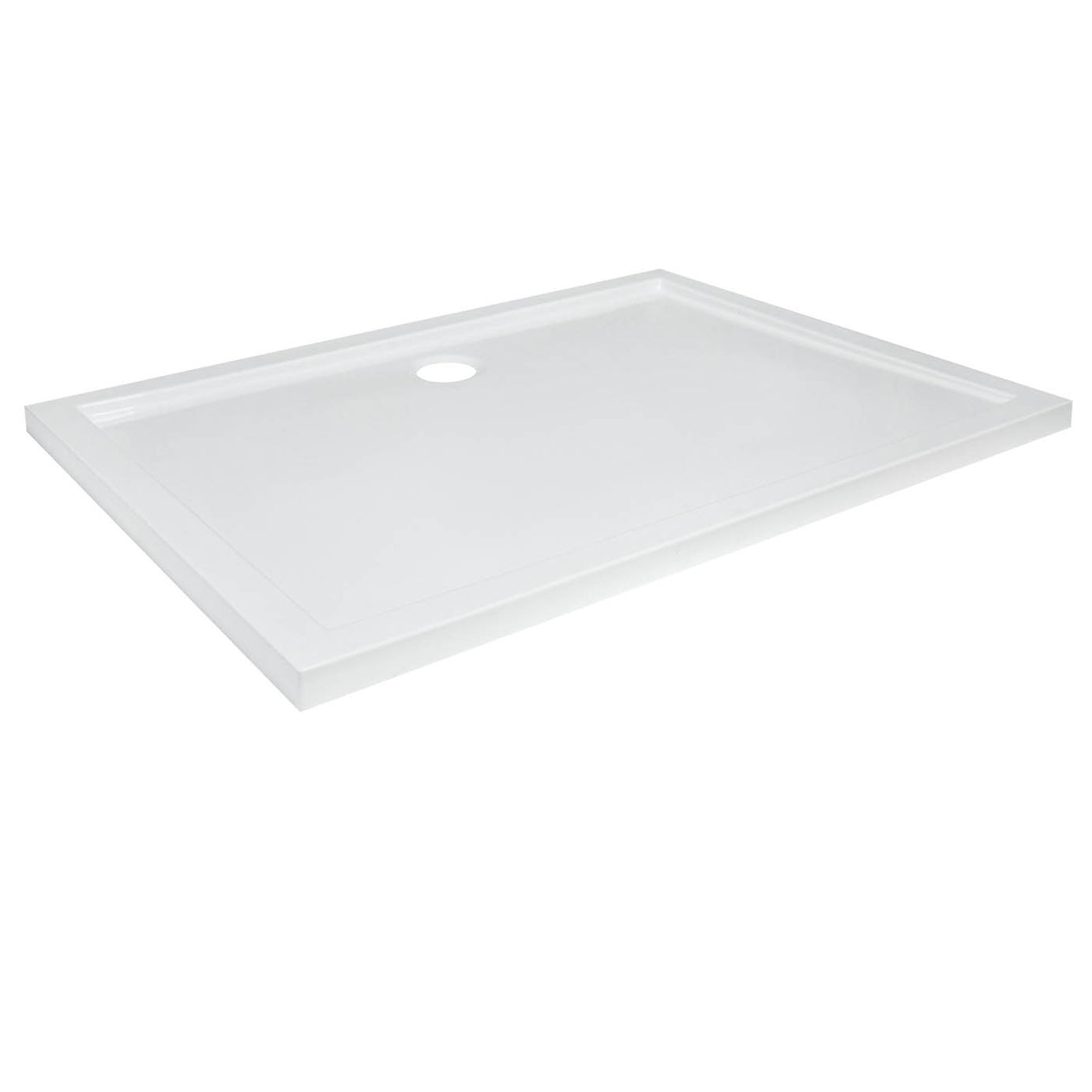 GoodHome Vorma Gloss White Rectangular Centre drain Shower tray (L)800mm (W)1200mm (H) 40mm - Image 1