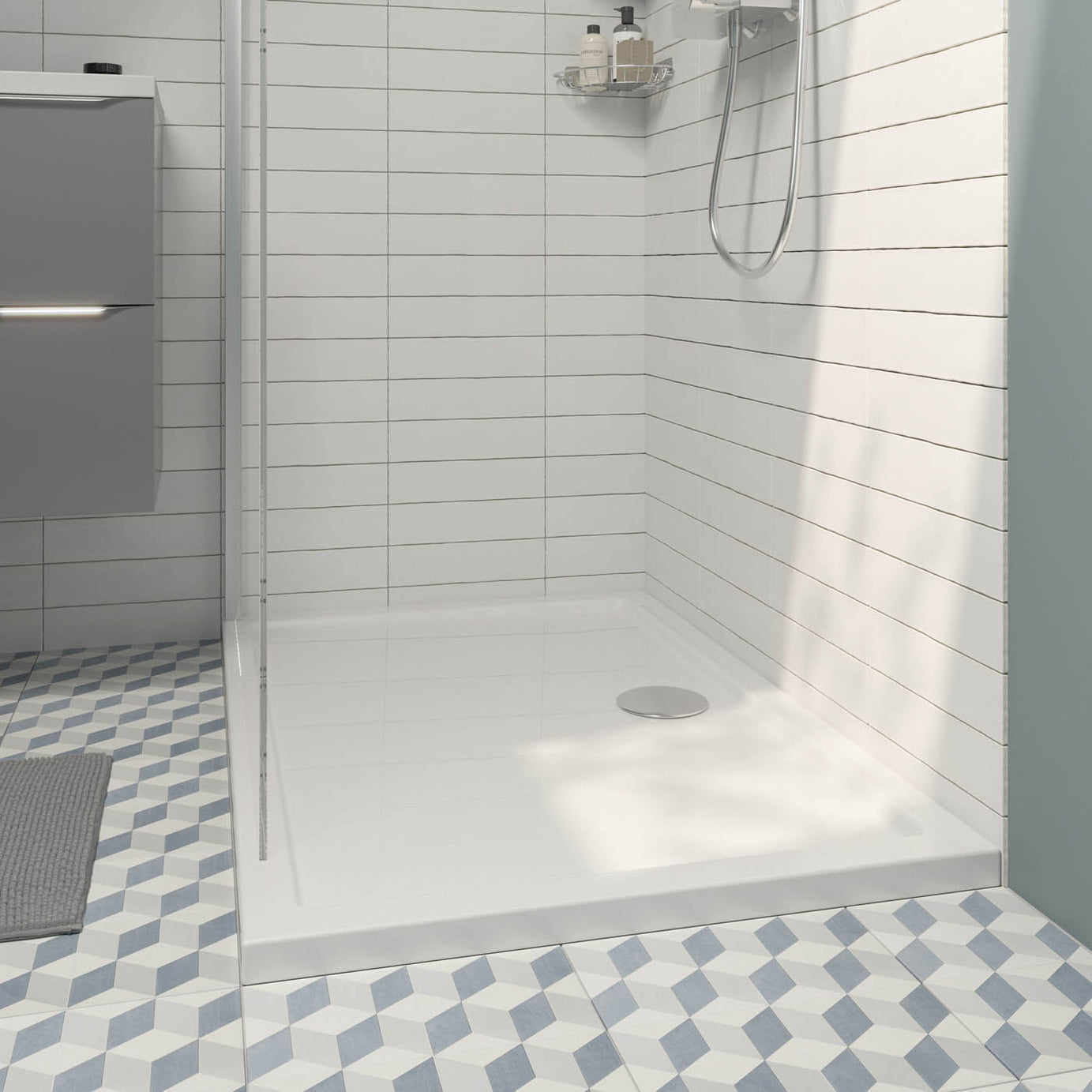 GoodHome Vorma Gloss White Rectangular Centre drain Shower tray (L)800mm (W)1200mm (H) 40mm - Image 2