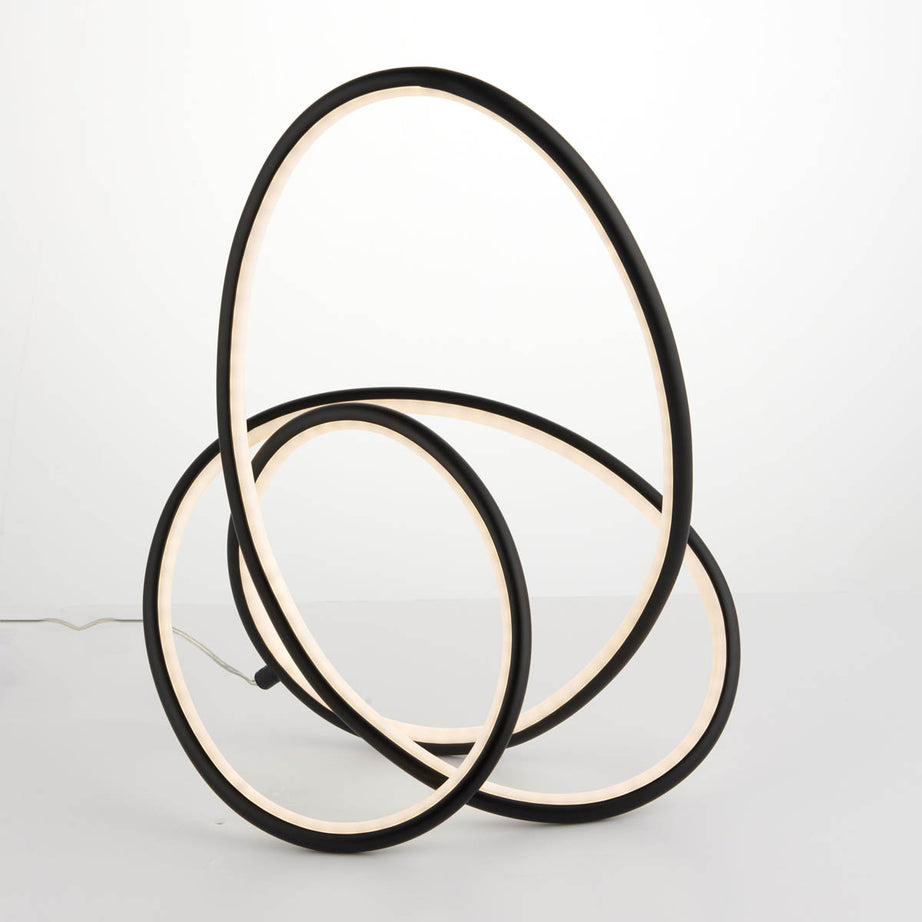 LED Table Lamp Spiral Black Warm White Decorative Living Room Modern Elegant - Image 1