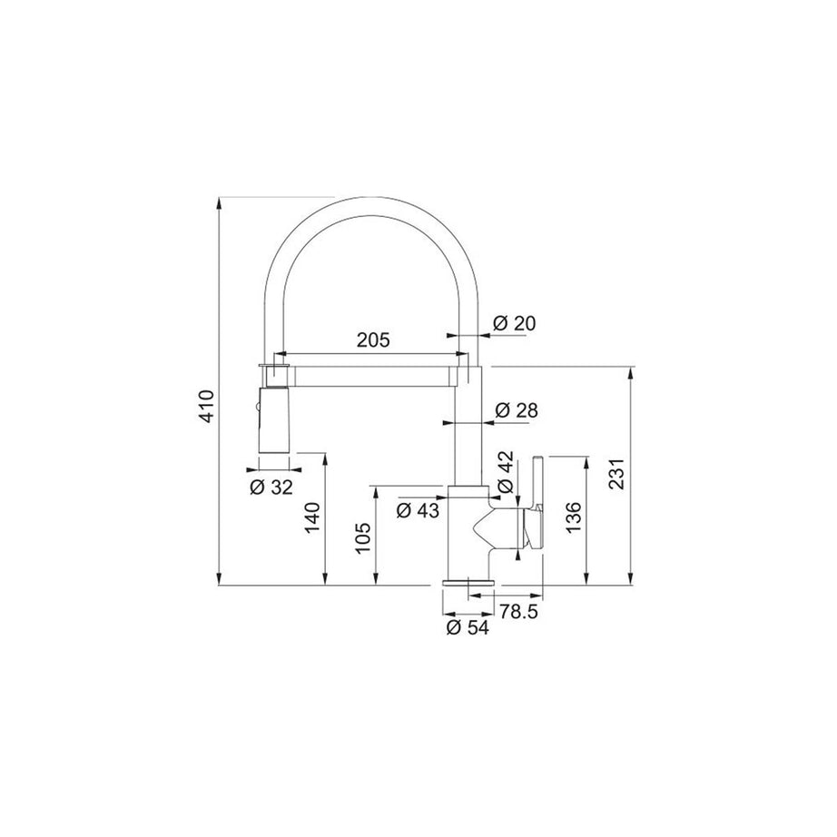 Kitchen Mixer Tap Chrome Single Lever Pull Out Modern Ceramic Cartridge Faucet - Image 2