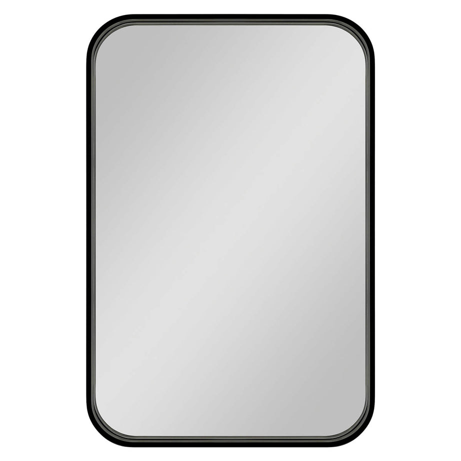 Bathroom Mirror Tisa Black Rectangular Aluminium Frame Modern (H)60cm (W)40cm - Image 3