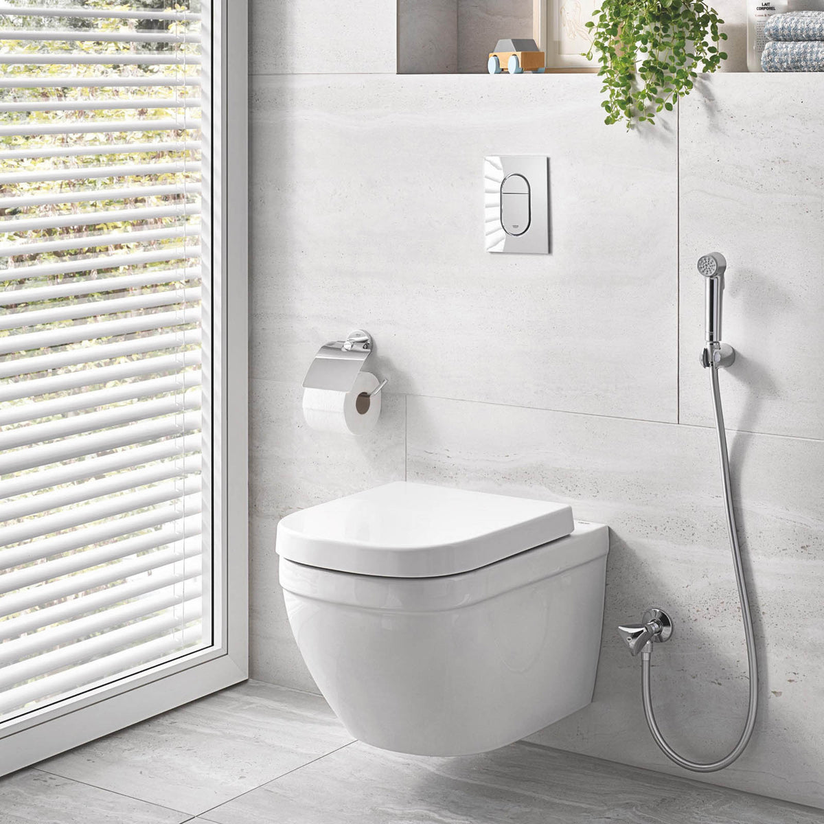 Grohe Bidet Sprayer Kit Gloss Chrome Single Spray Pattern Bathroom Modern - Image 2