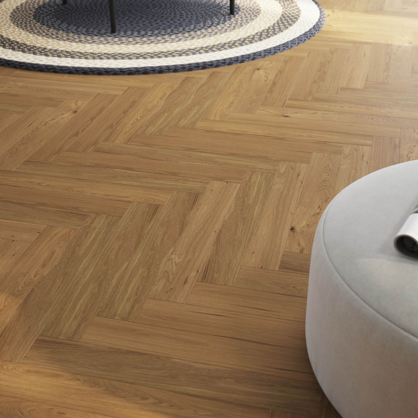 Oak Hardwood Flooring Herringbone  Wood Top Layer Classic 1.94m² - Image 4
