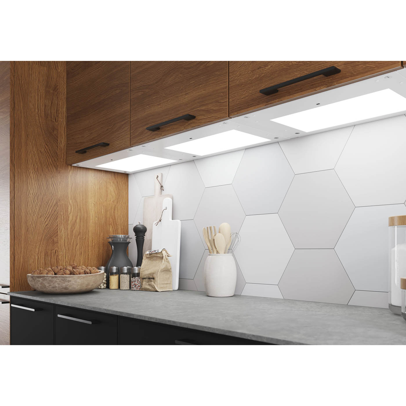 Under Cabinet Light LED Cool Warm White Aluminium Plastic (L)319mm (W)464mm - Image 3