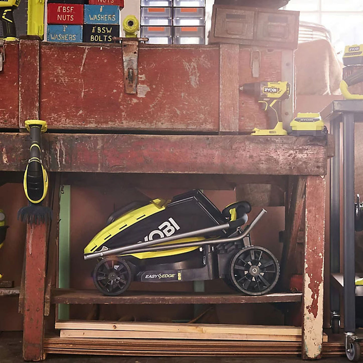 Ryobi Lawnmower Cordless 18V 5.0Ah Li-Ion RLM18X33B50B Rotary 33cm Grass Cutter - Image 7