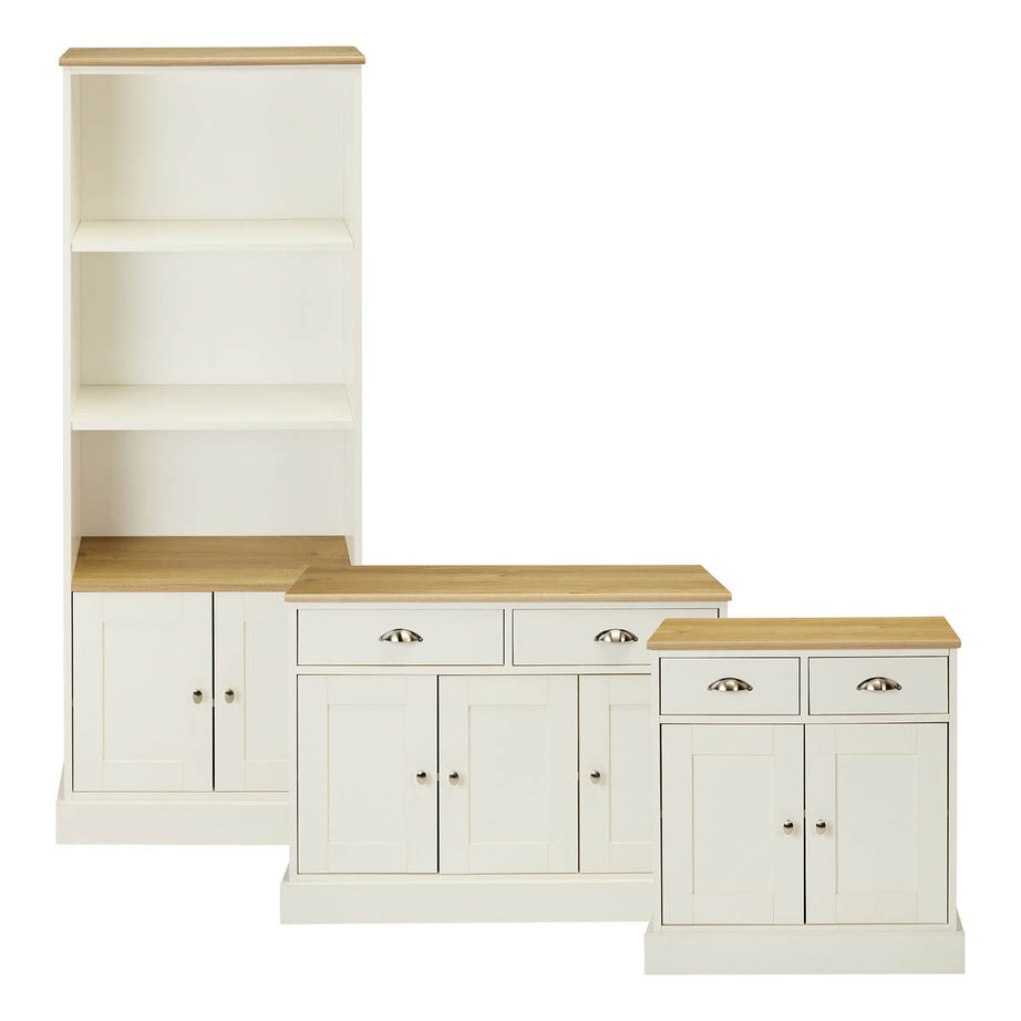 Letvica Shaker Sideboard 2 Drawer Matt White Oak Effect (H)771 (W)737 (D)408mm - Image 2