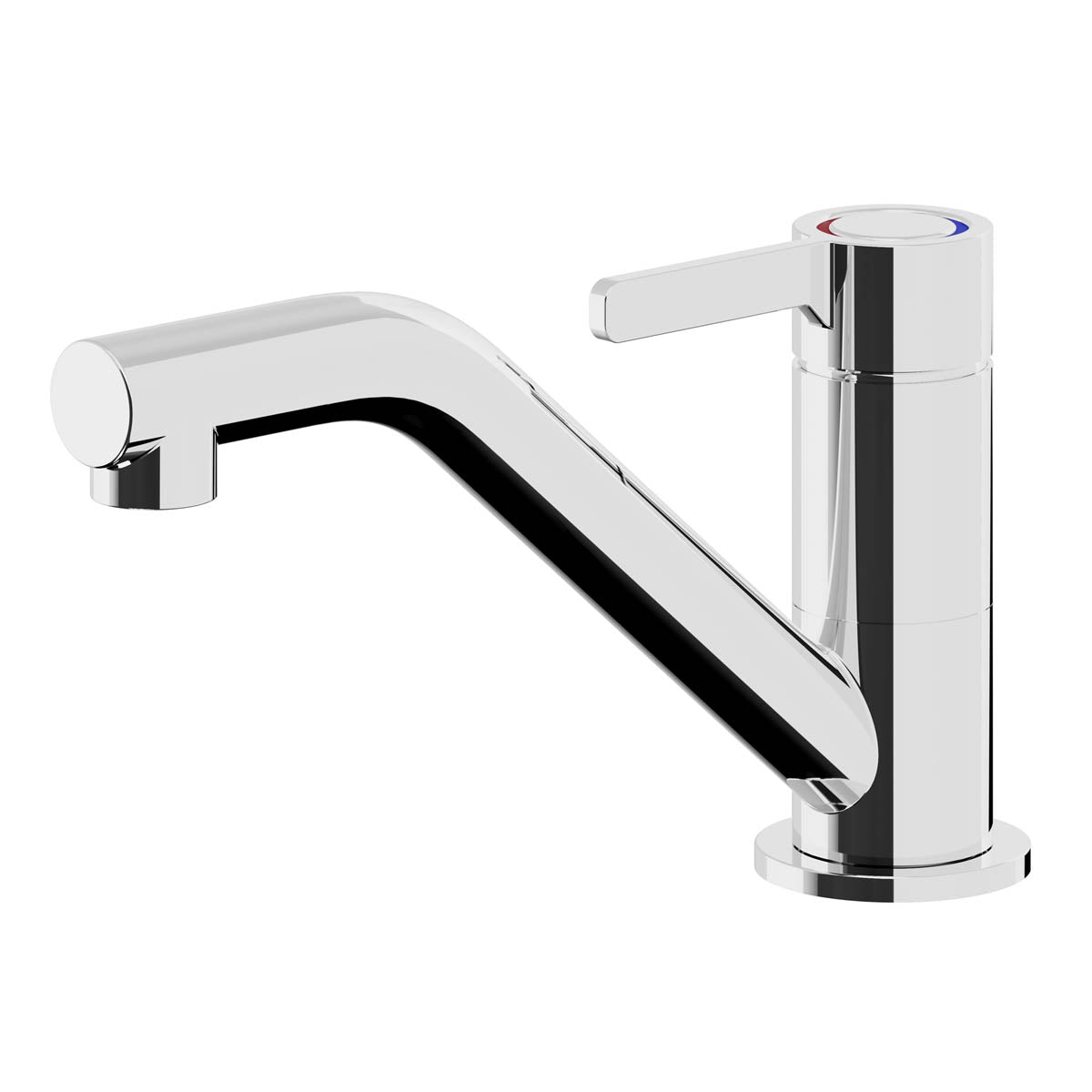 Kitchen Sink Tap Mixer Single Lever Chrome Swivel Spout Contemporary Faucet - Image 1