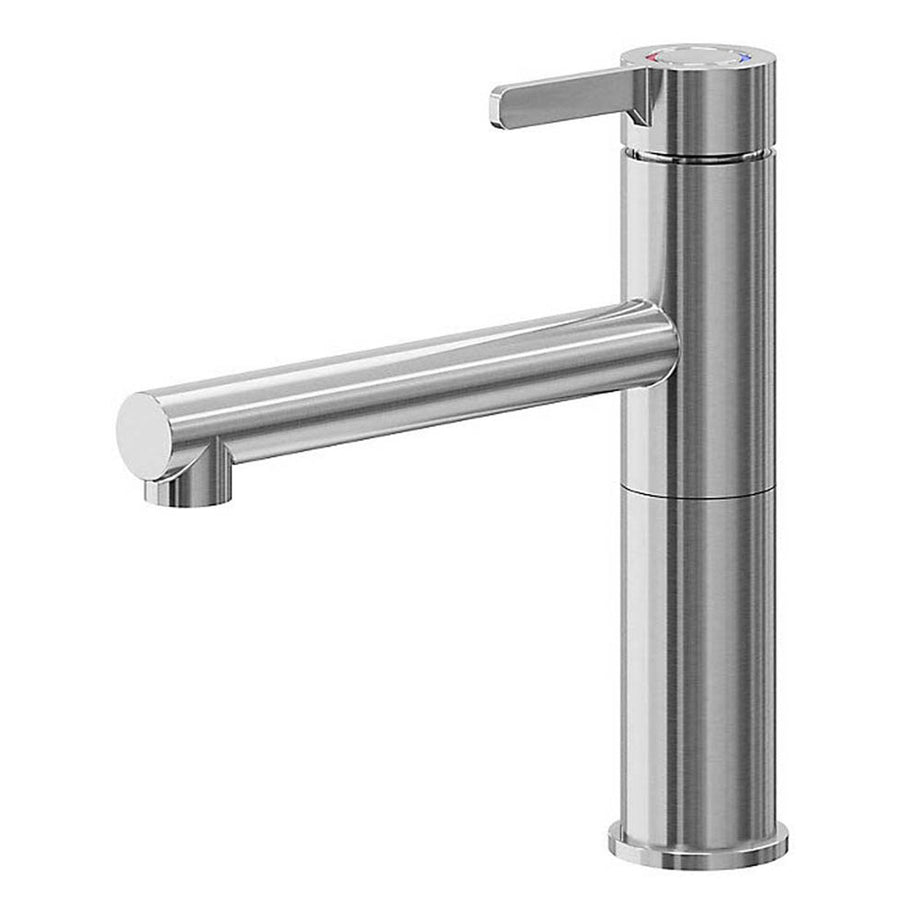 Kitchen Sink Tap Mixer Stainless Steel Single Lever Swivel Spout Contemporary - Image 1
