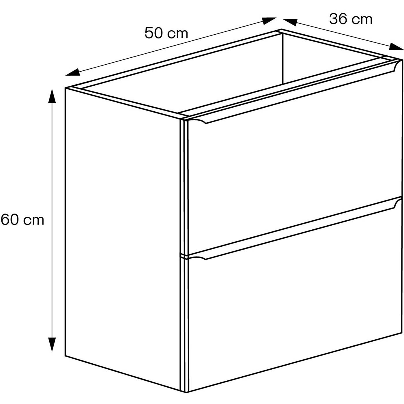Bathroom Cabinet Soft Close Slimline Gloss White Wall Mounted Modern 600x500mm - Image 3