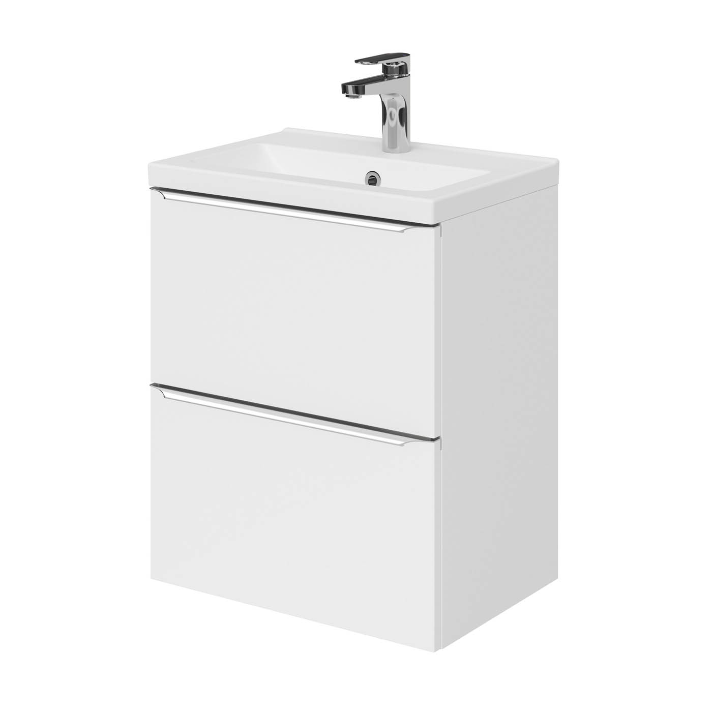 Bathroom Cabinet Soft Close Slimline Gloss White Wall Mounted Modern 600x500mm - Image 6
