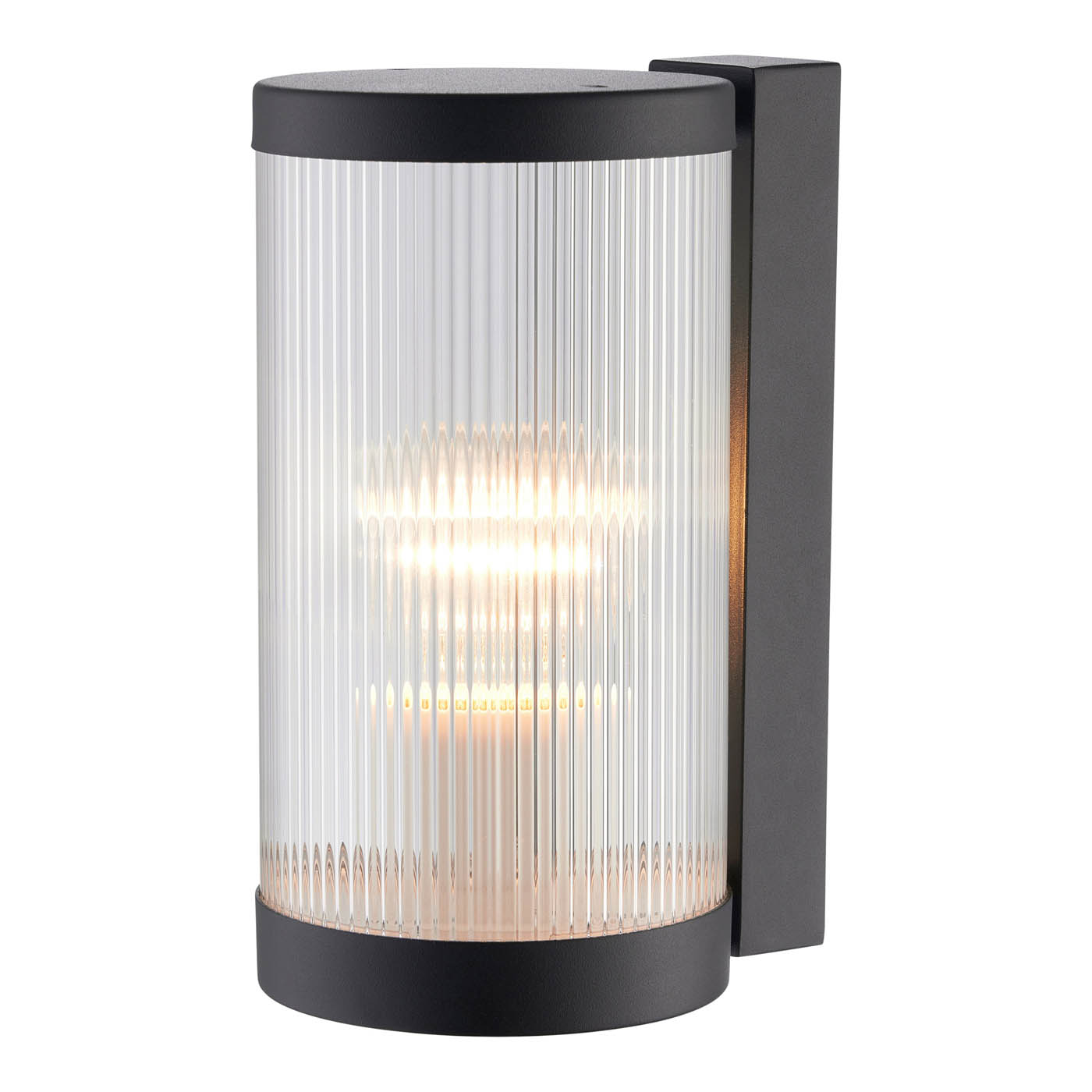 Outdoor Wall Light Matt Black Aluminium Plastic Garden Lamp Round Modern - Image 3