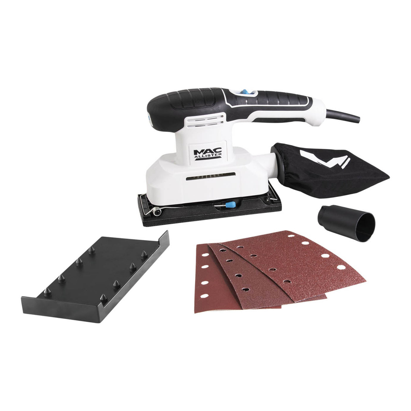 Mac Allister 1/3 Sheet Sander Electric MCB997SDR Soft Grip Compact 200W - Image 4