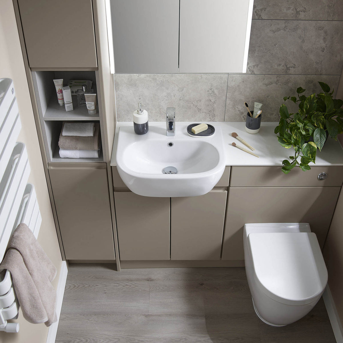 Bathroom Cabinet End Panel Westport MDF Matt Stone Grey Contemporary (H)900mm - Image 2