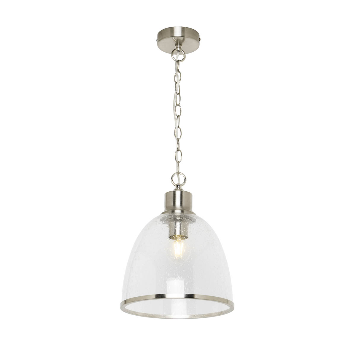 Inlight Pendant Ceiling Light LED Satin Nickel Effect Industrial (Dia)250mm - Image 3