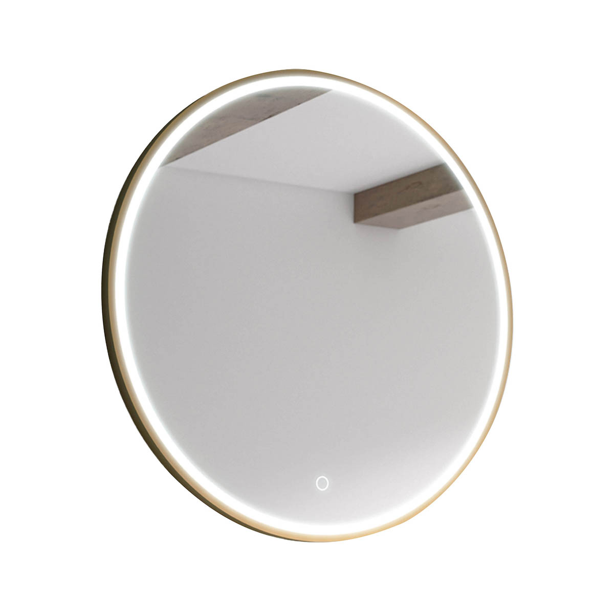 Sensio Bathroom Illuminated Mirror Circular Wall-Mounted Demister (H)80 (W)80cm - Image 1