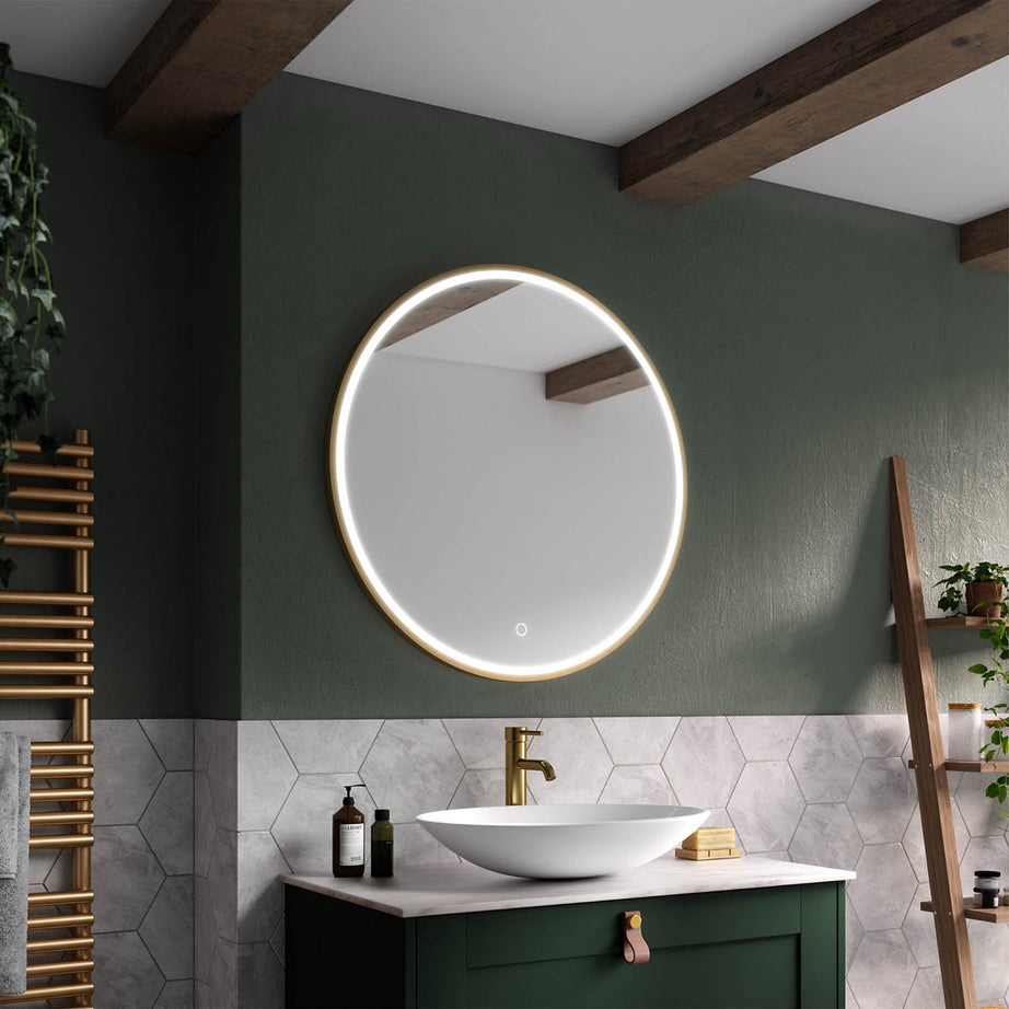 Sensio Bathroom Illuminated Mirror Circular Wall-Mounted Demister (H)80 (W)80cm - Image 2