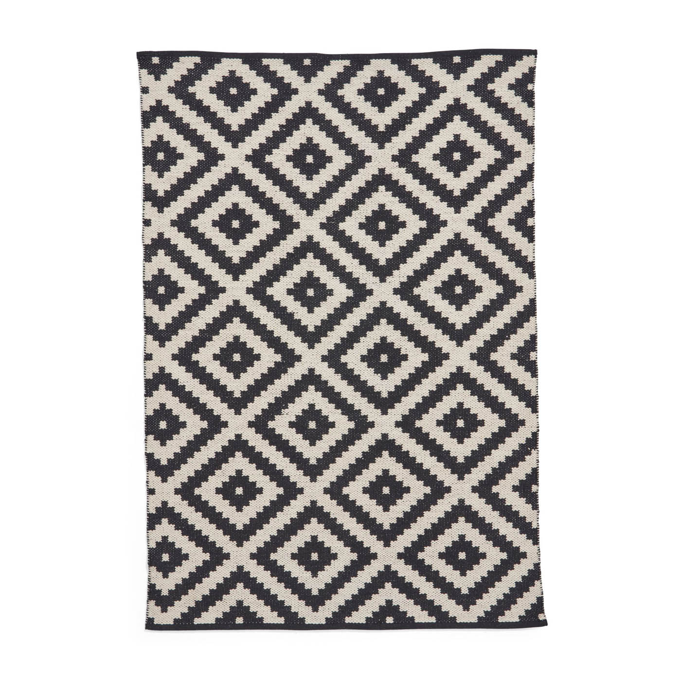 Medium Rug Black White Geometric Woven Effect contemporary (L)170cm x (W)120cm - Image 3