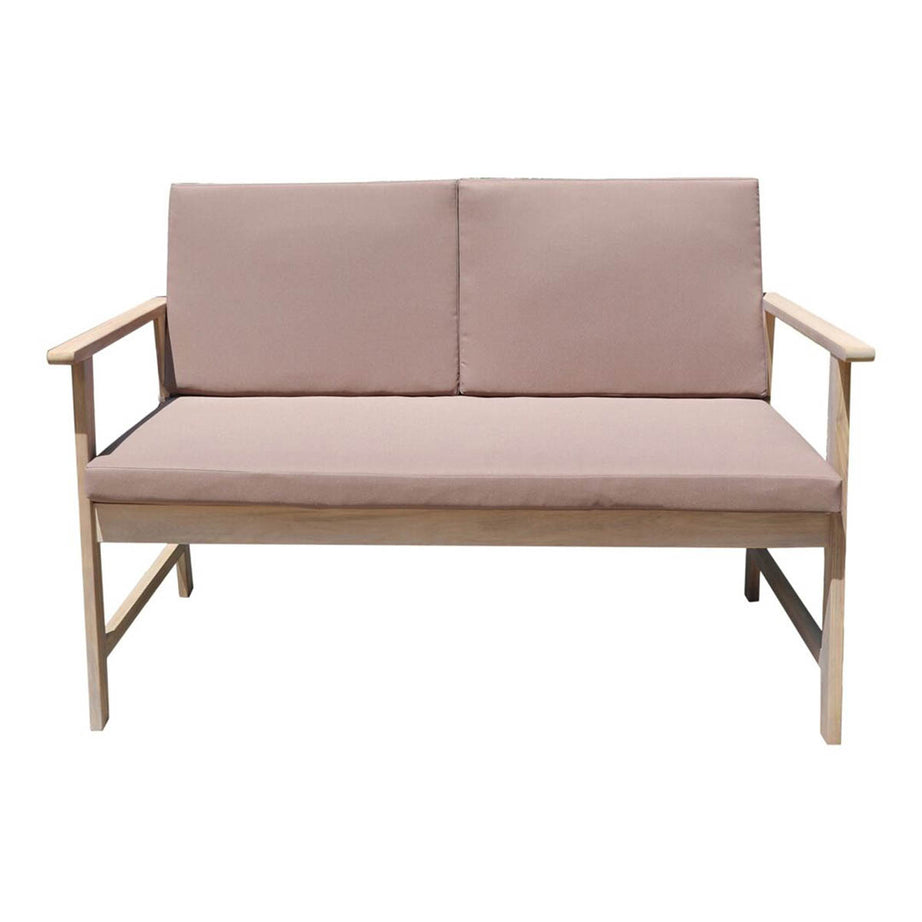 Outdoor Coffee Set 4 Seater Natural Wood Chairs Table Garden Patio Furniture - Image 2