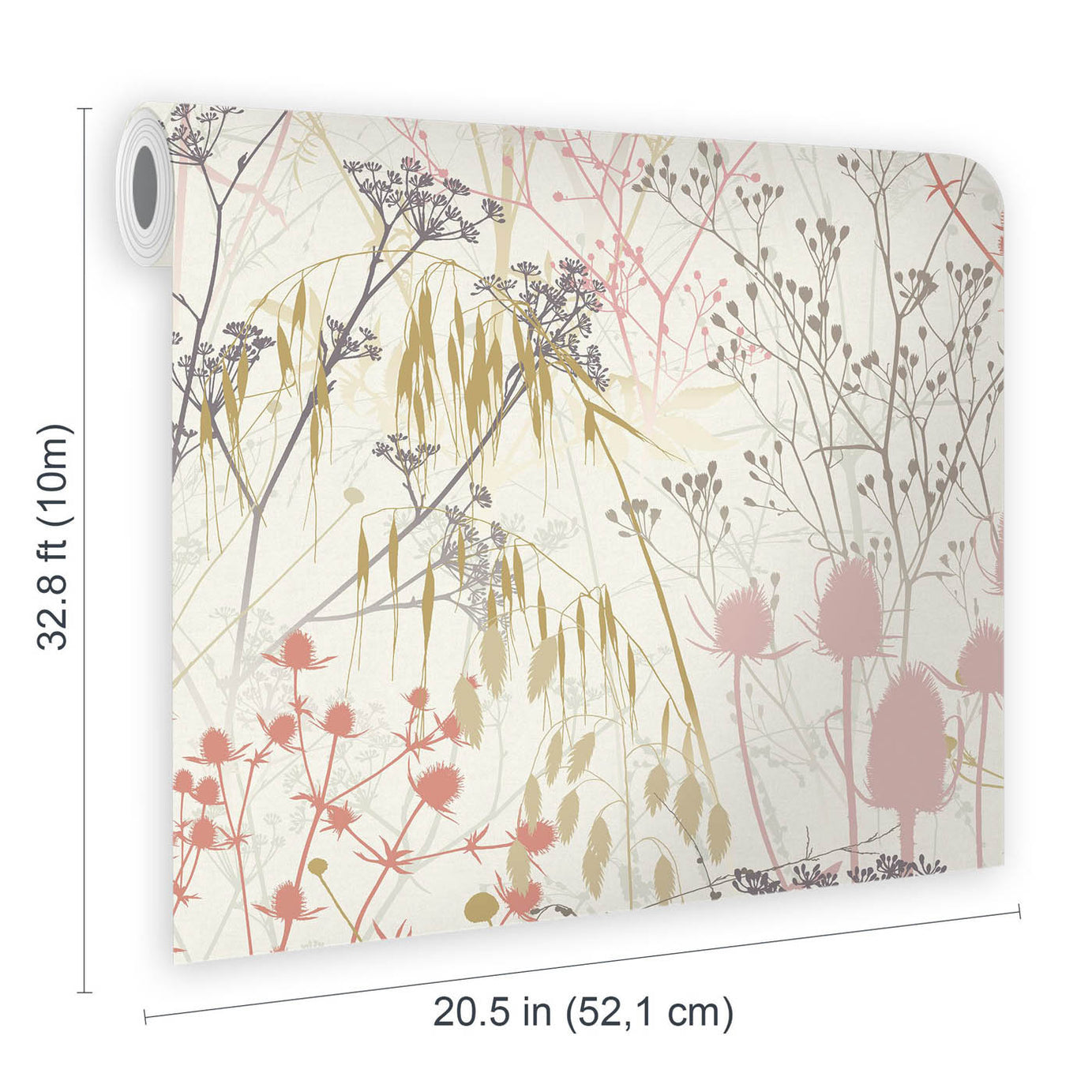 Clarissa Hulse Summer Border Cream, Pink & Purple Smooth Wallpaper - Image 2
