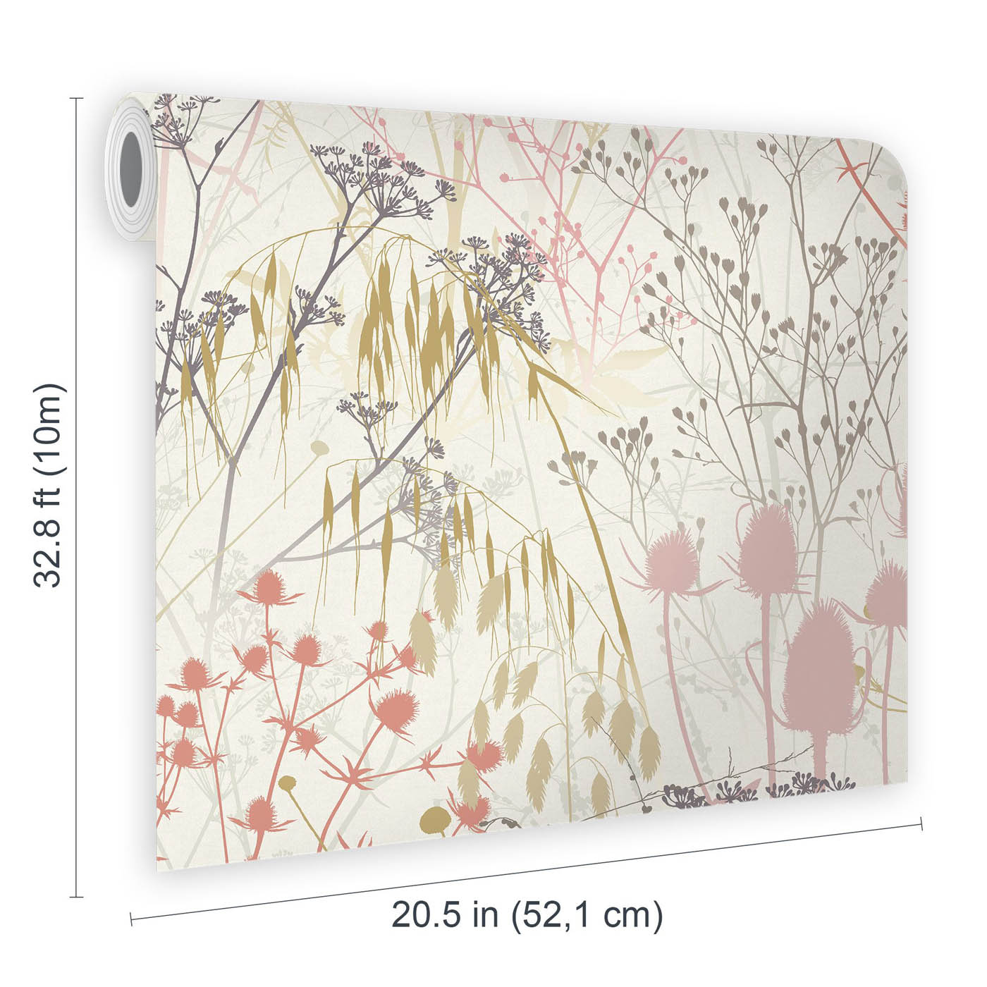 Clarissa Hulse Summer Border Cream, Pink & Purple Smooth Wallpaper - Image 2