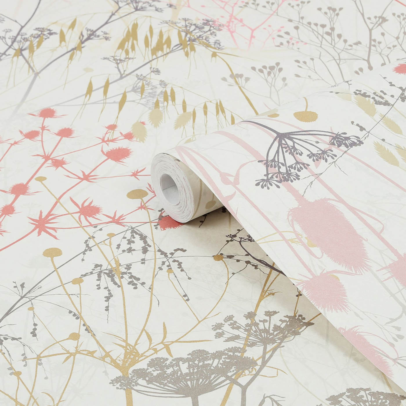 Clarissa Hulse Summer Border Cream, Pink & Purple Smooth Wallpaper - Image 5