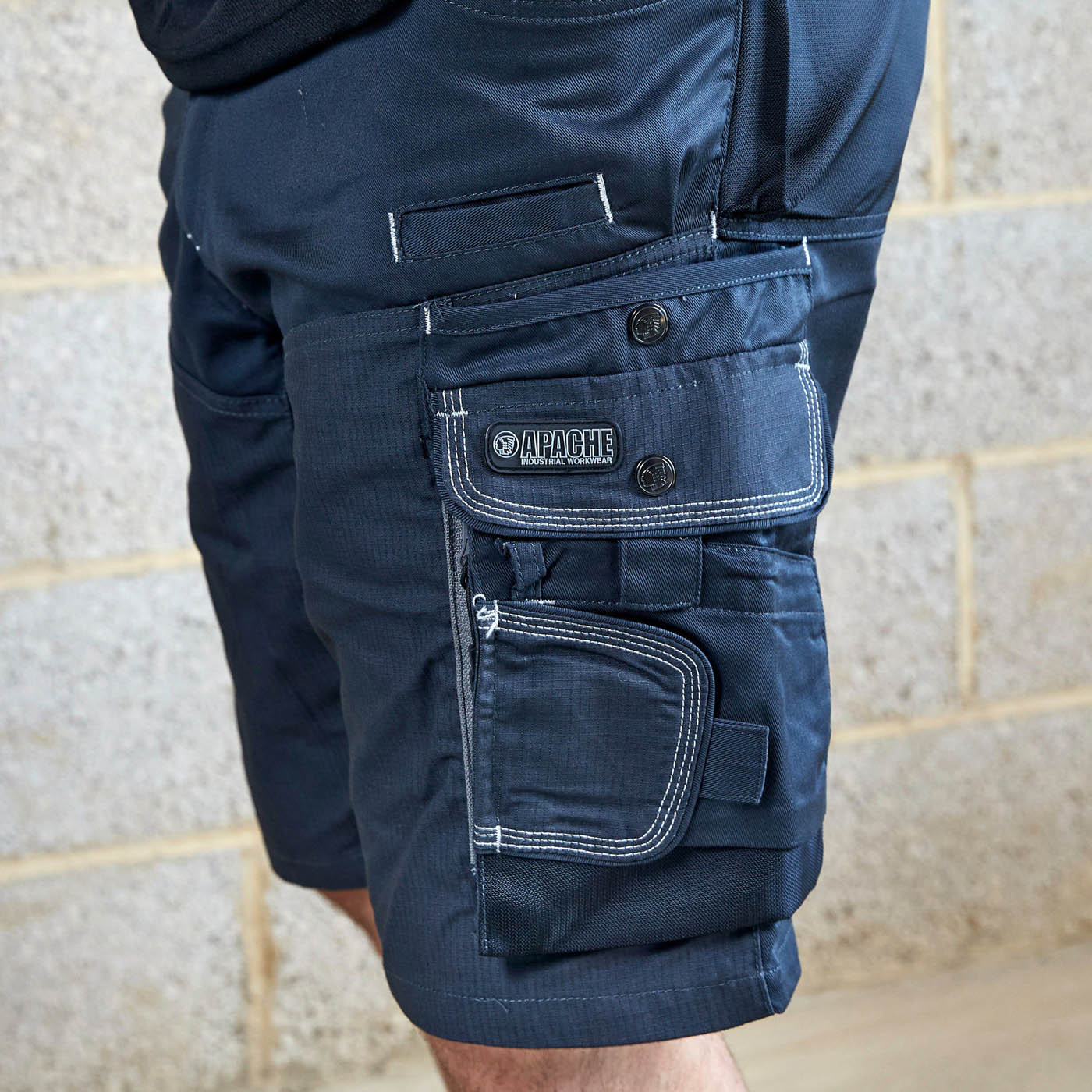 Apache Industrial Wear ATS Cargo Grey Men's Shorts W34" - Image 4