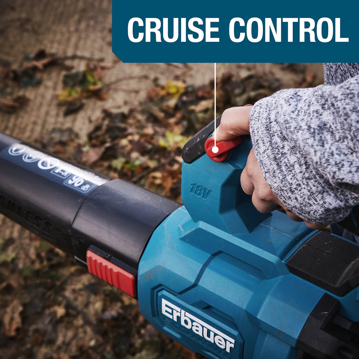 Erbauer Garden Leaf Blower Cordless 18V Li-Ion ERI1025GBL Dust Cleaner Body Only - Image 6