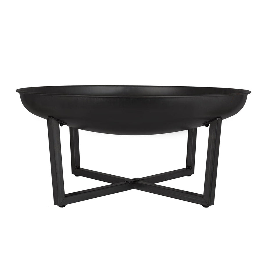 La Hacienda Firepit Garden Round Brookdale Durable Steel Matt Black (W)77cm - Image 4
