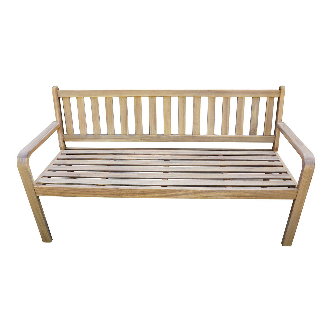 GoodHome Garden Bench 3 seater Natural Wooden Riveo  (W)163cm (H)89cm - Image 3
