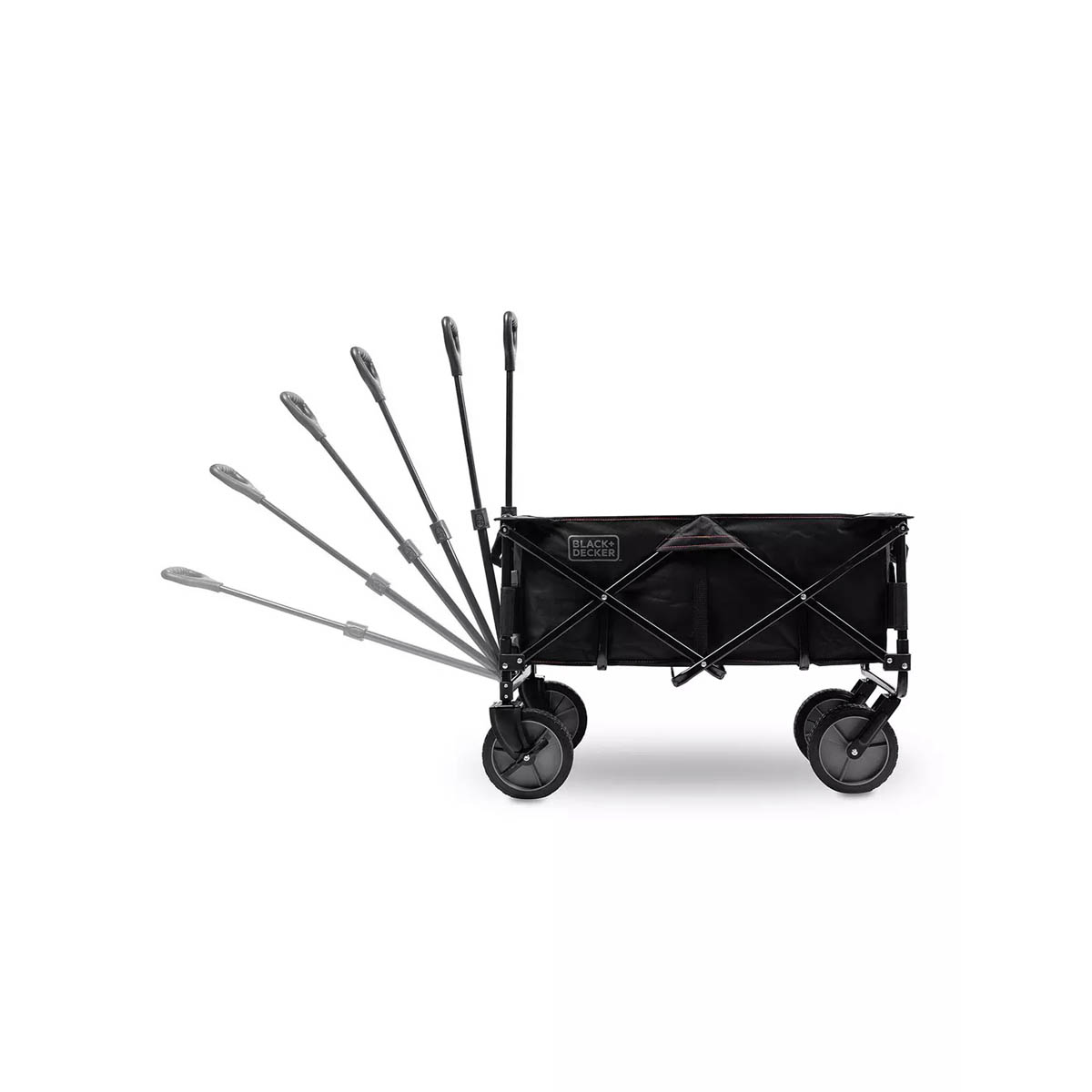 Black+Decker Collapsible Wagon Garden Cart Trolley Wheelbarrow Folding 80kg - Image 4