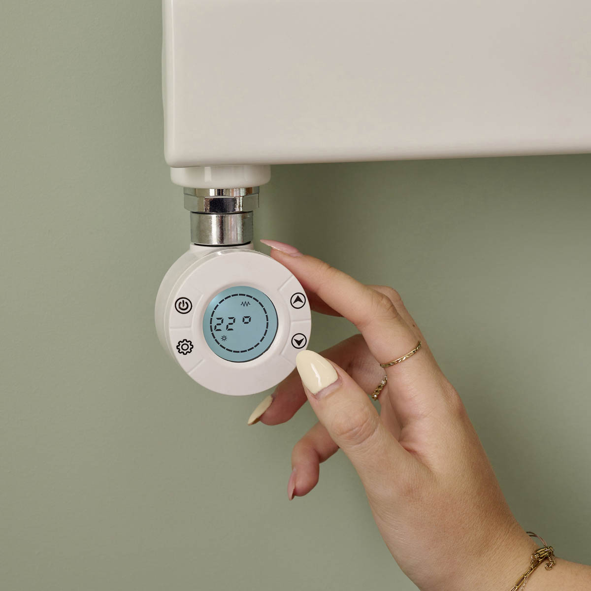 Bathroom Flat Towel Warmer Electric Steel White Modern (W)500mm x (H)930mm - Image 4