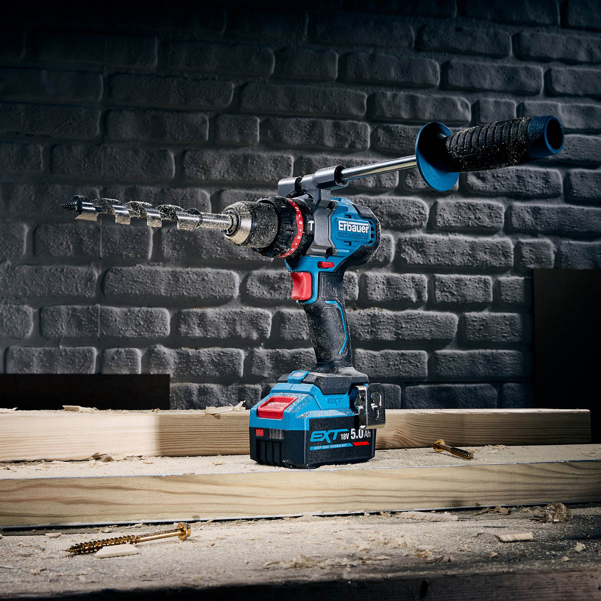 Erbauer Combi Drill ERI1107COM Cordless 18V EXT Keep Cool LED Light Body Only - Image 8