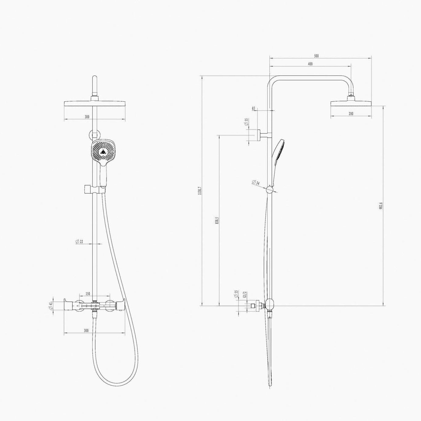 GoodHome Matt Black Thermostatic Mixer Multi head shower with 2 heads & 1.5m hose length - Image 5