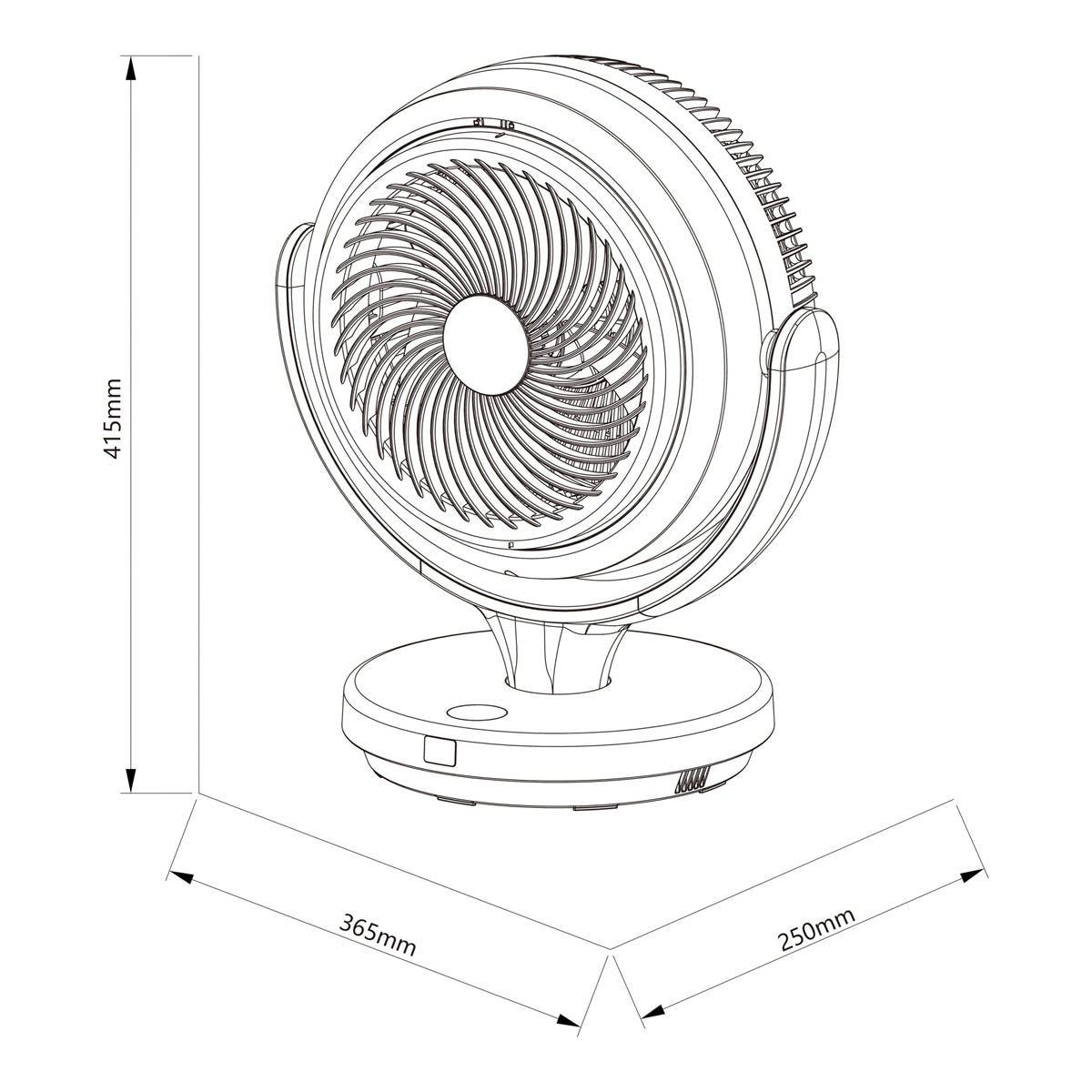 Desk Table Fan GHODF20-BKDC Grey Remote Control Oscillation Timer 8inch 41.5cm - Image 3