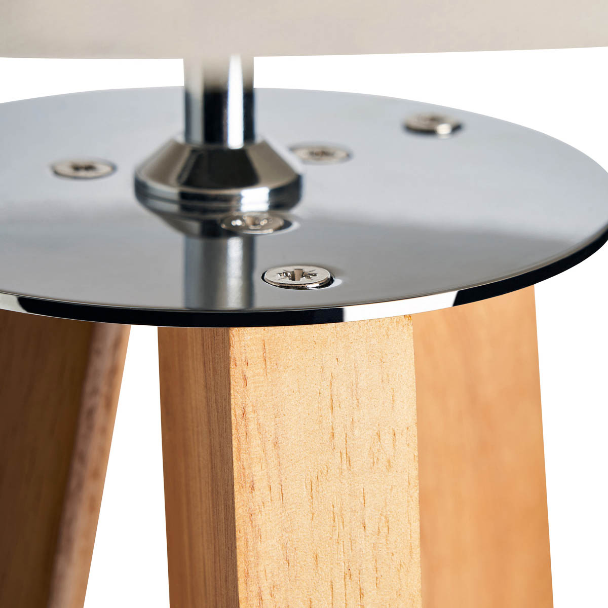 Inlight LED Floor Lamp Tripod Matt Natural Wood Effect Drum Shade Modern 153.5cm - Image 7