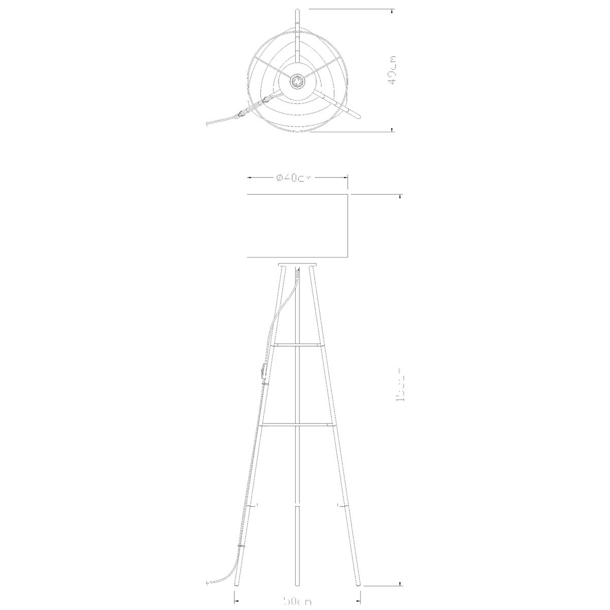 Floor Lamp 3 Shelves Black Chrome Effect Living Room Modern Industrial (H)155cm - Image 2
