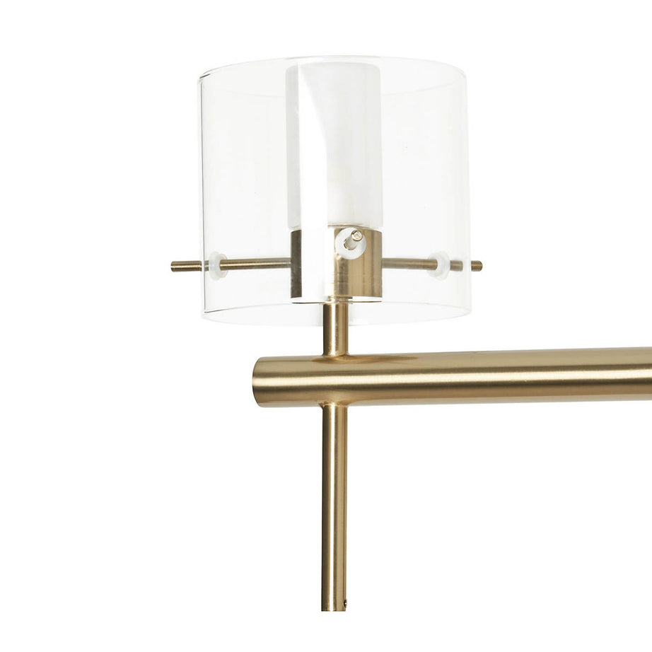 LED Ceiling Light 3 Way Satin Brass G9 IP44 Glass Steel Living Room Bedroom - Image 5