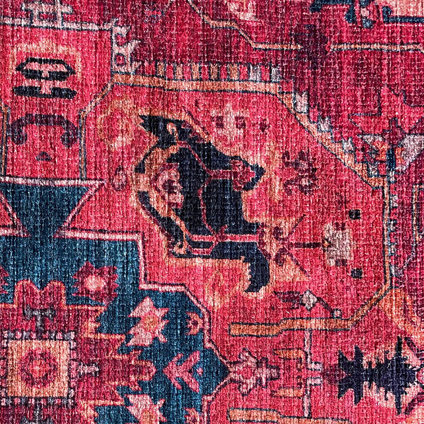 Medium Rug Chenille Red Cotton Traditional Living Room (L)170cm x (W)120cm - Image 6