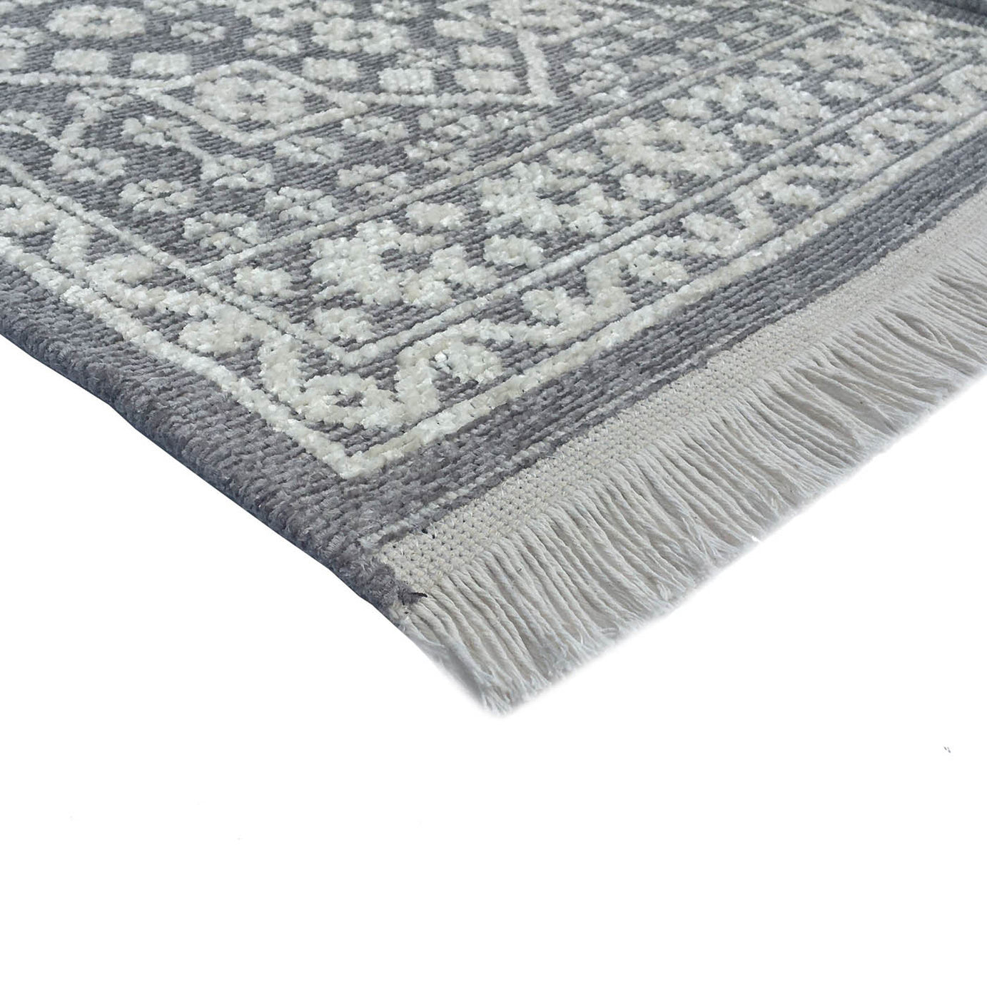 Medium Rug Vintage Medallion Grey Hardwearing Traditional (L)170cm x (W)120cm - Image 6