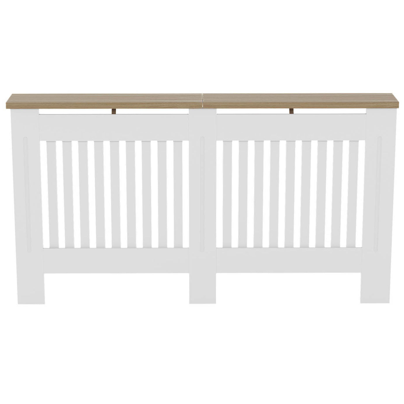 Benfield Medium White Oak veneer Vertical Slat Radiator cover 830mm(H) 1520mm(W) 190mm(D) - Image 3