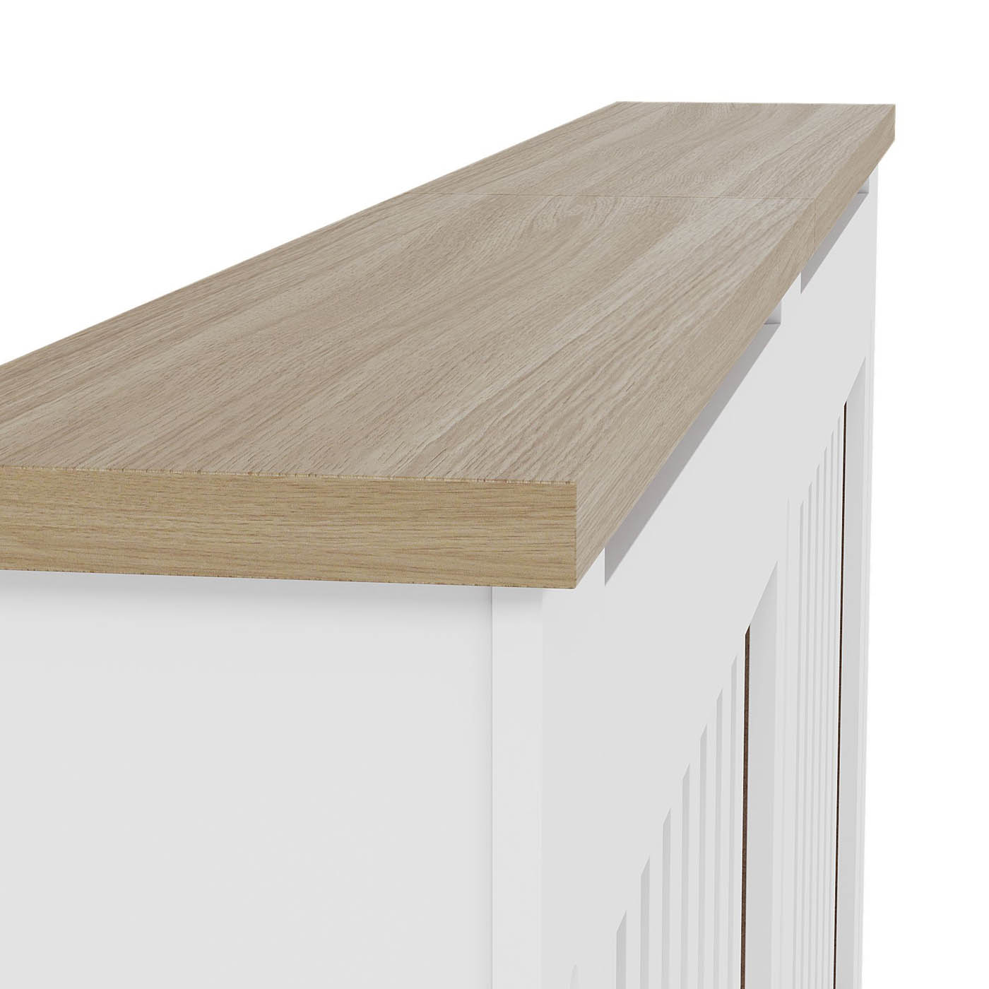 Radiator Cover Medium White Oak Veneer Vertical Slat (H)830mm (W)1520mm (D)190mm - Image 7