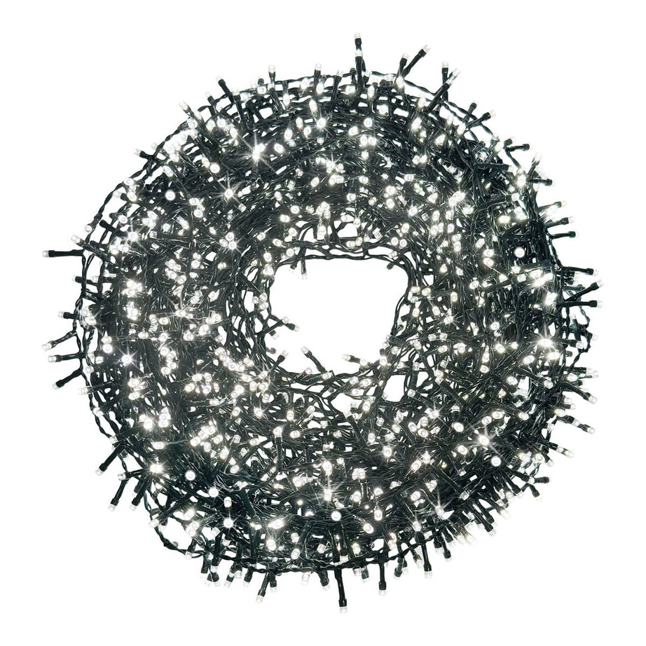 LED Christmas String Lights 1500 Ice White Timer Indoor Outdoor Home 54.97m - Image 1