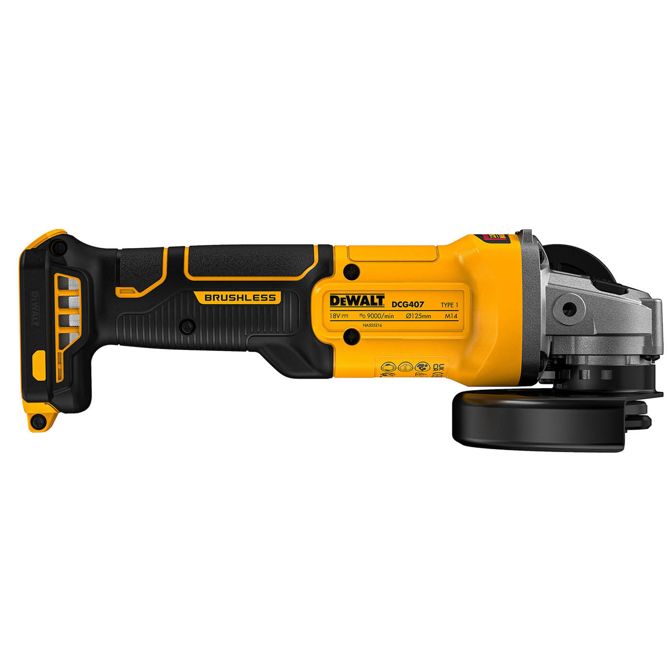 DeWalt Angle Grinder Cordless 18V Li-Ion DCG407N-XJ 125mm Brushless Body Only - Image 3
