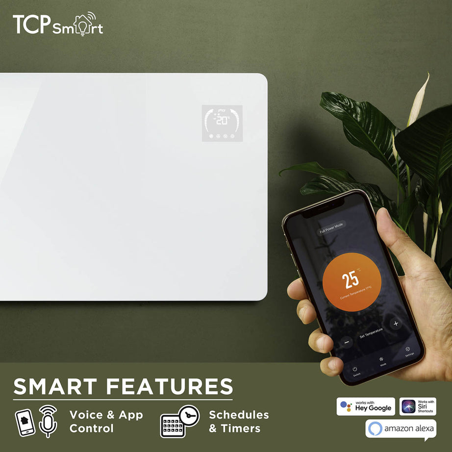 TCP Smart Panel Heater Infared Electric White Freestanding or Wall-Mounted 600W - Image 3