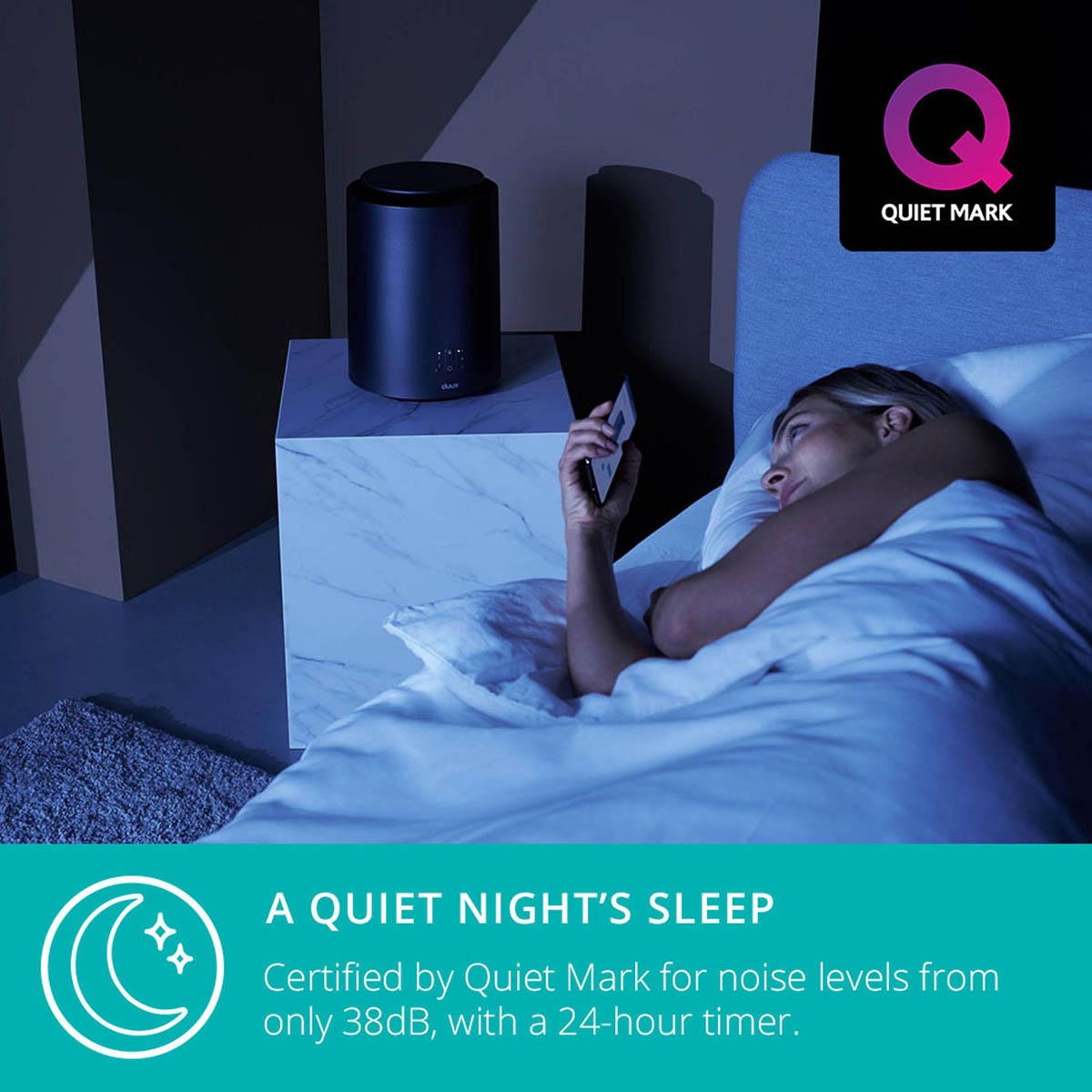 Duux Smart Fan Heater Grey Freestanding Compact Modern LED Powerful PTC 1800W - Image 6