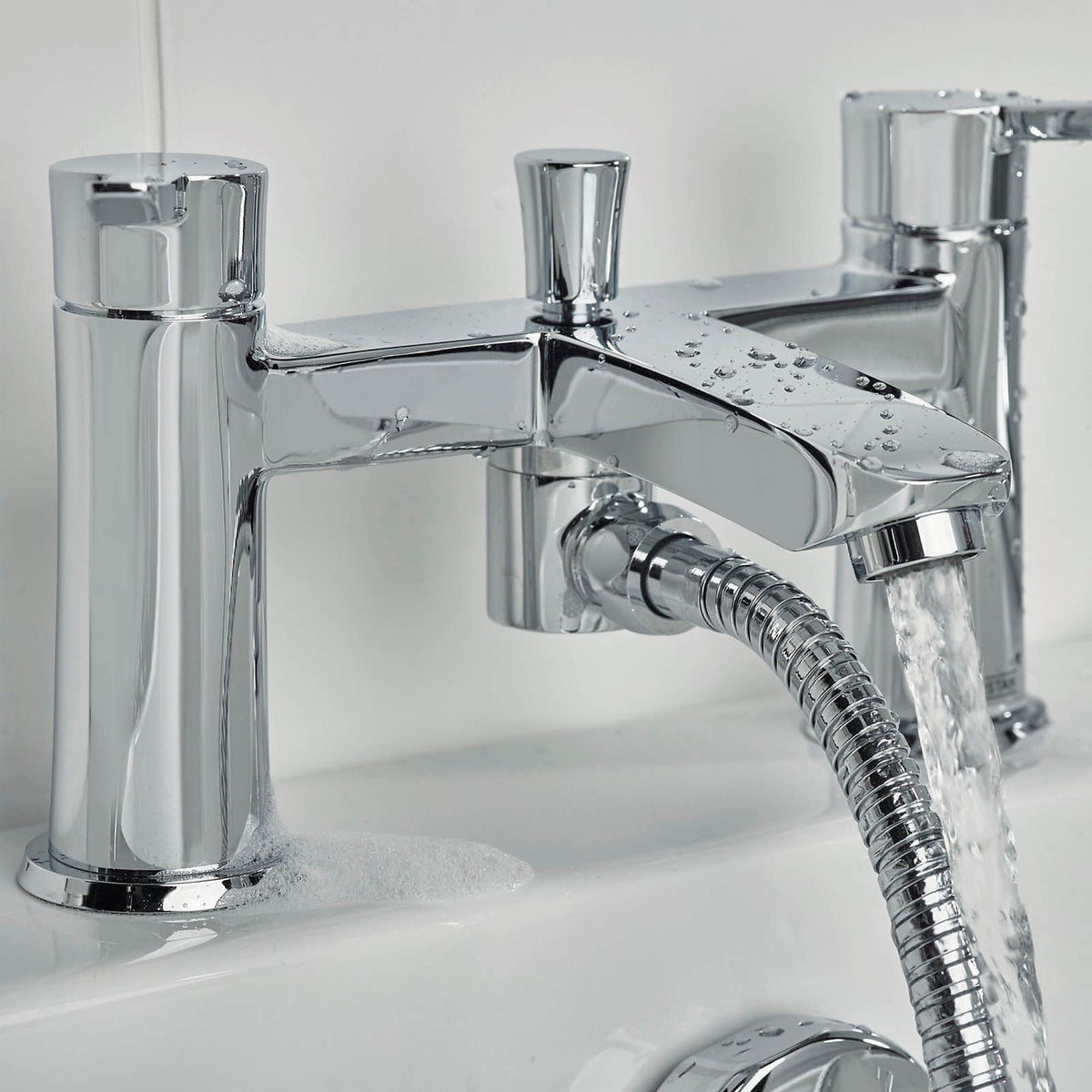 Bristan Bath Filler Tap Mixer Shower Chrome Dual Lever Single Spray Pattern - Image 9