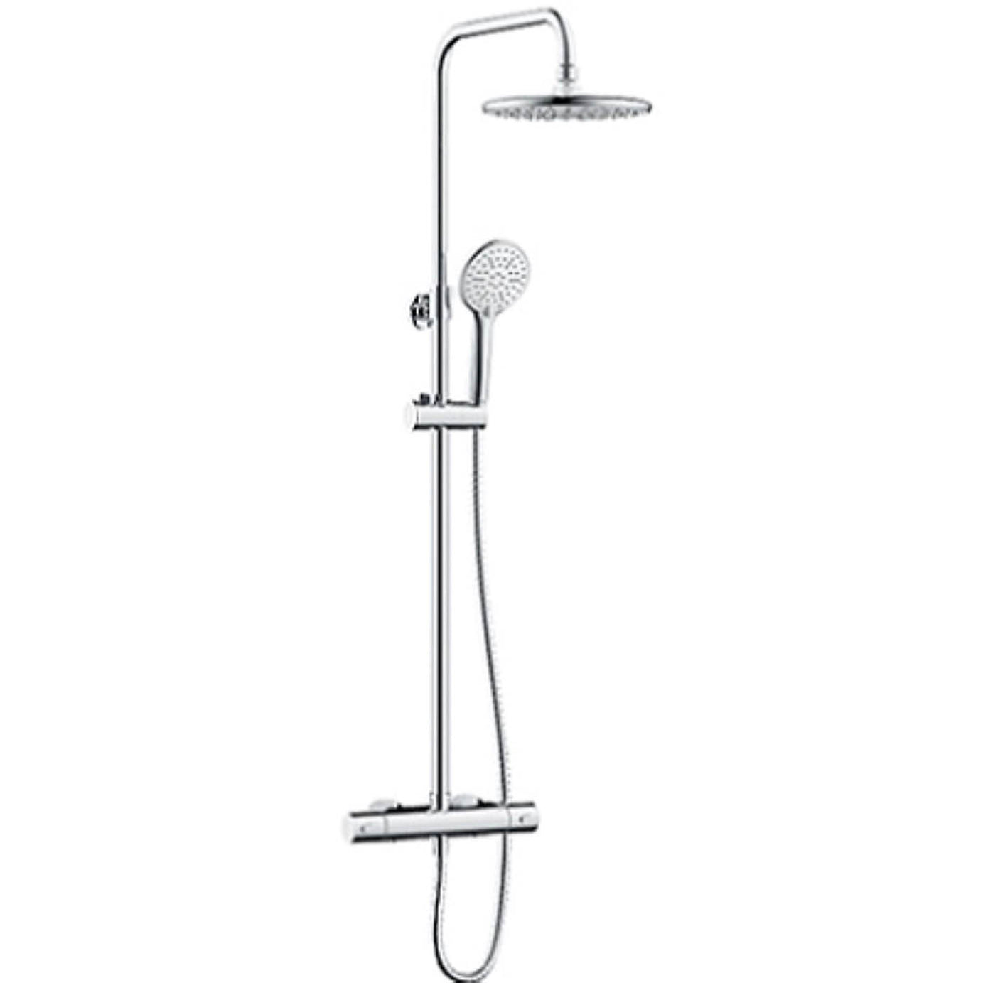 Bristan Thermostatic Mixer Shower Exposed Chrome Duale Round Head Bathroom - Image 1