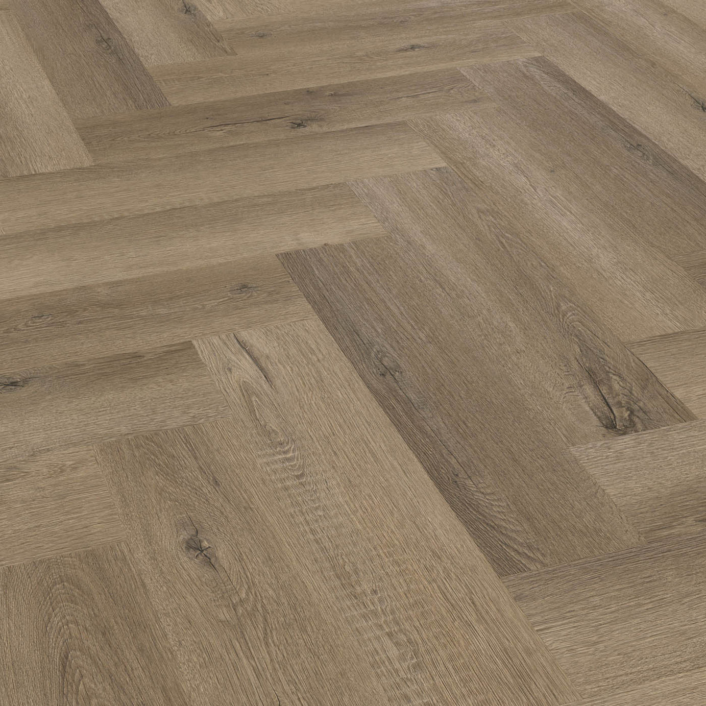 Vinyl Click Plank Flooring Mid Brown Oak Effect Waterproof Heavy Duty 1.95m² - Image 1