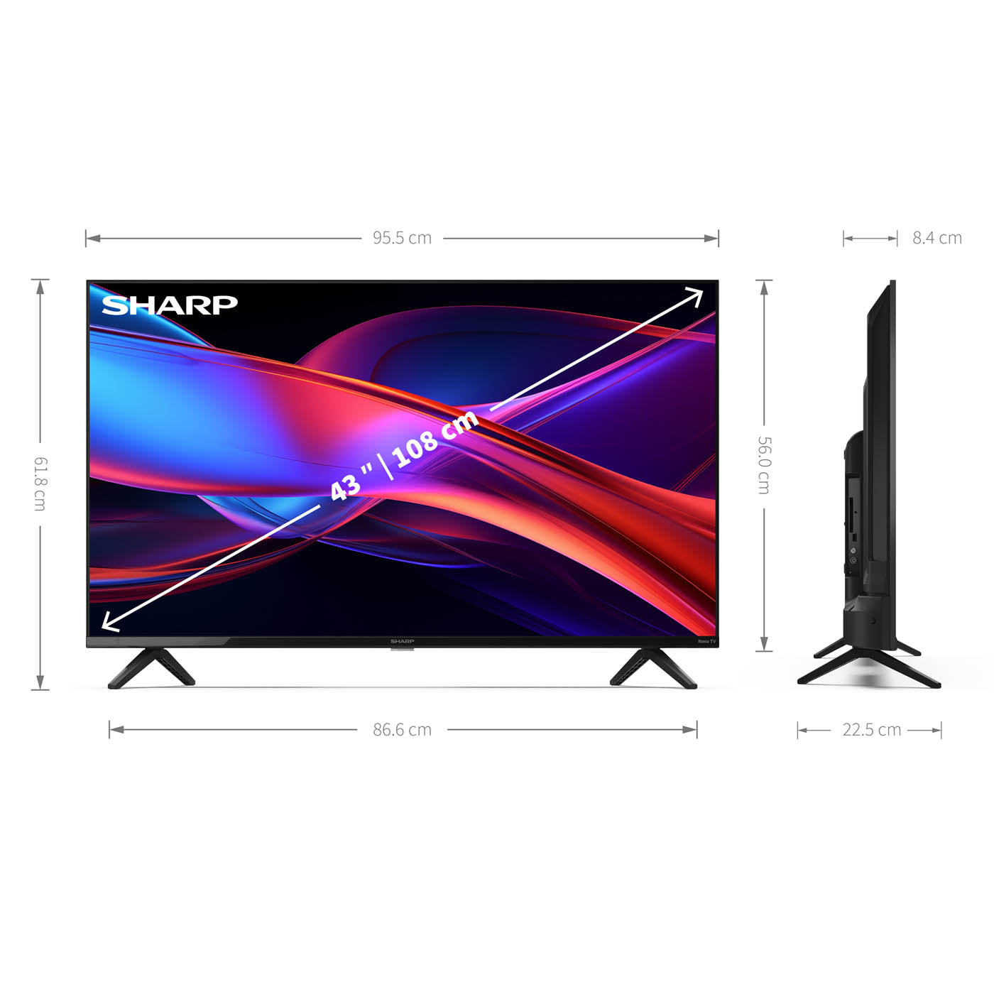 Sharp Roku TV Full HD Smart C43GD2225K Frameless LED 3 HDMI Inputs HDR 43in - Image 2