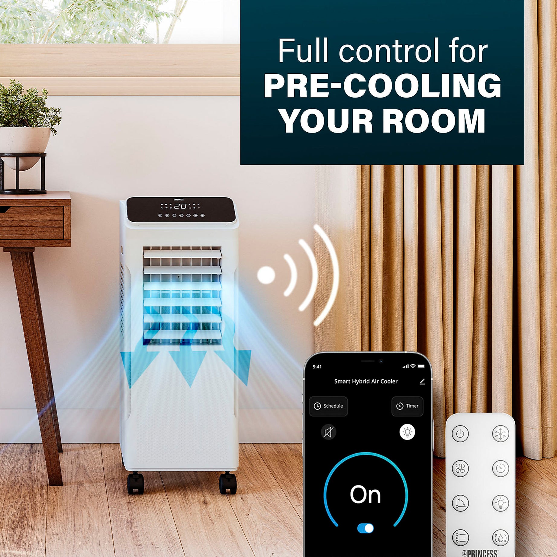 Princess Smart Fan Air Cooler Hybrid Touch LED Display Oscillating Timer 5L - Image 7
